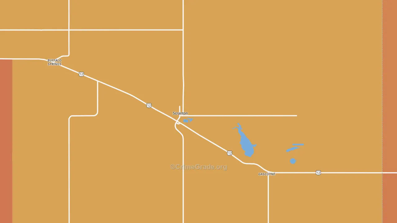 Scranton, ND Map of Murder Rates