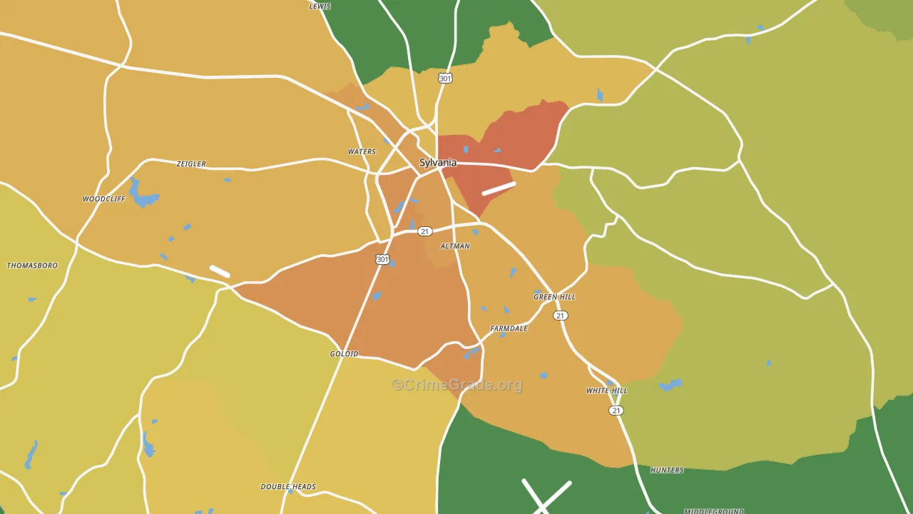 Screven County, GA Map of Murder Rates