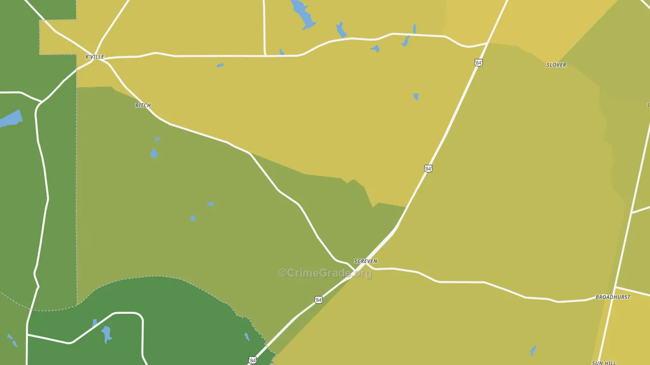Screven, GA Map of Murder Rates