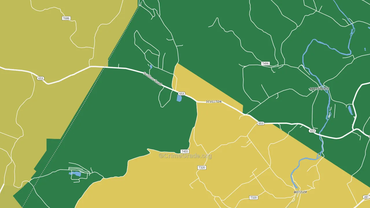 Scullton, PA Map of Murder Rates