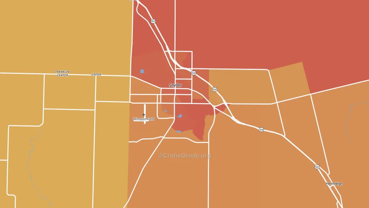 Scurry County, TX Map of Murder Rates