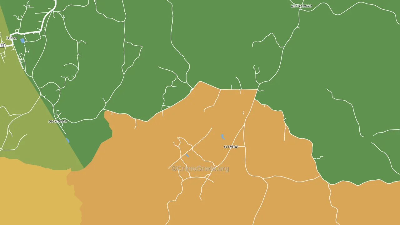 Scyrene, AL Map of Murder Rates