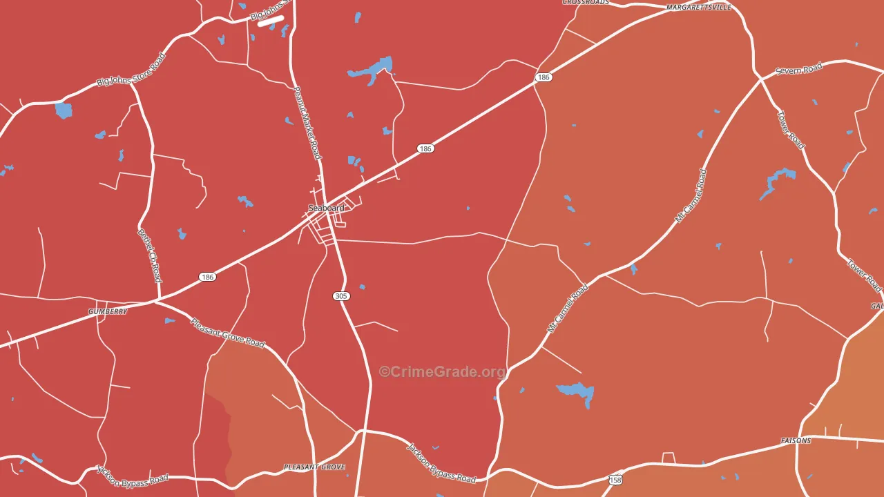 Seaboard, NC Map of Murder Rates