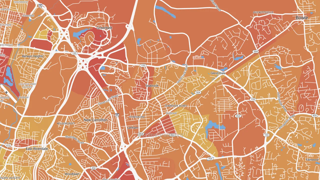 Seabrook, MD Map of Murder Rates