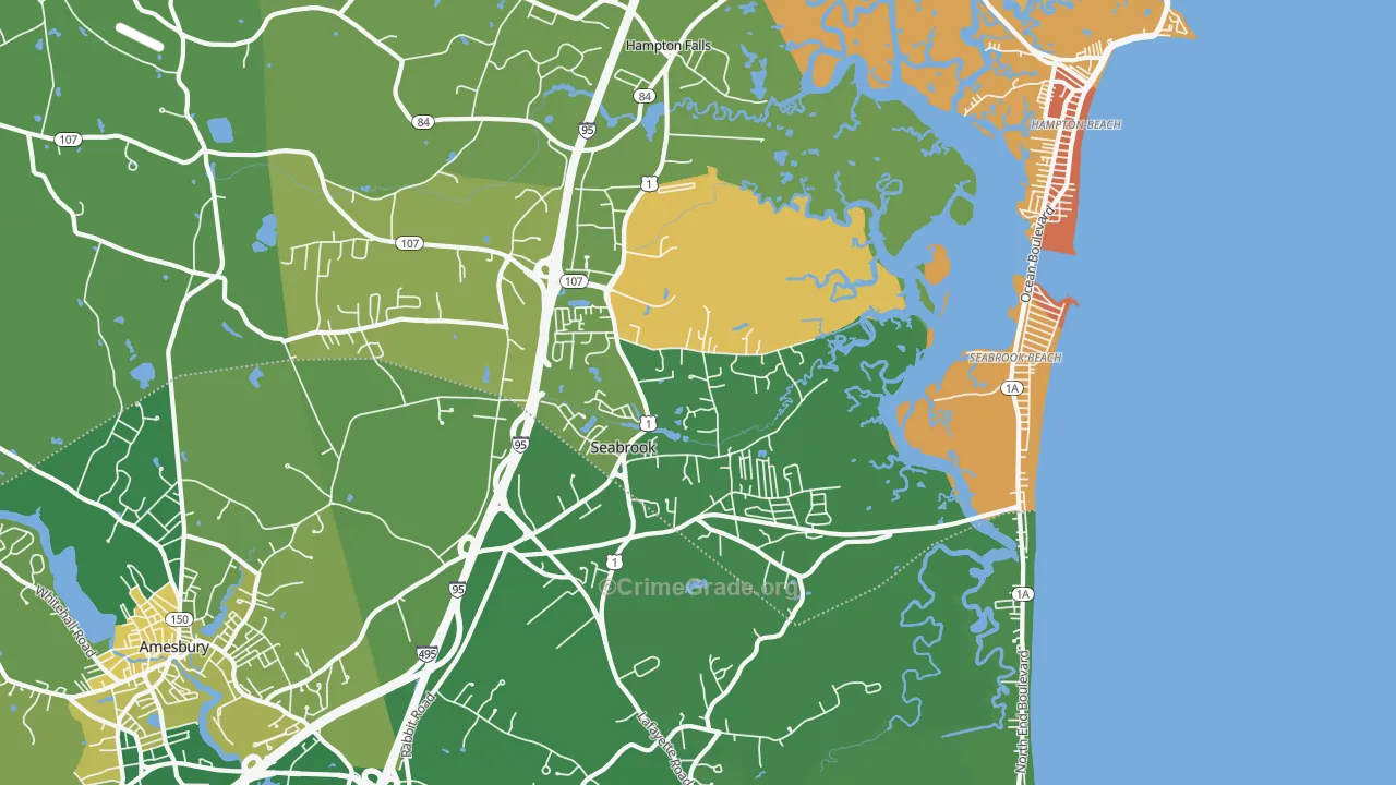 Seabrook, NH Map of Murder Rates