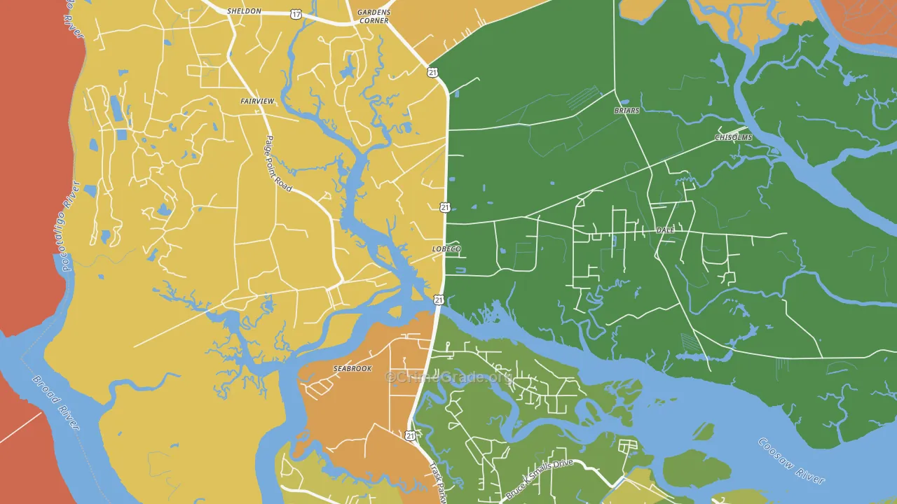 Seabrook, SC Map of Murder Rates