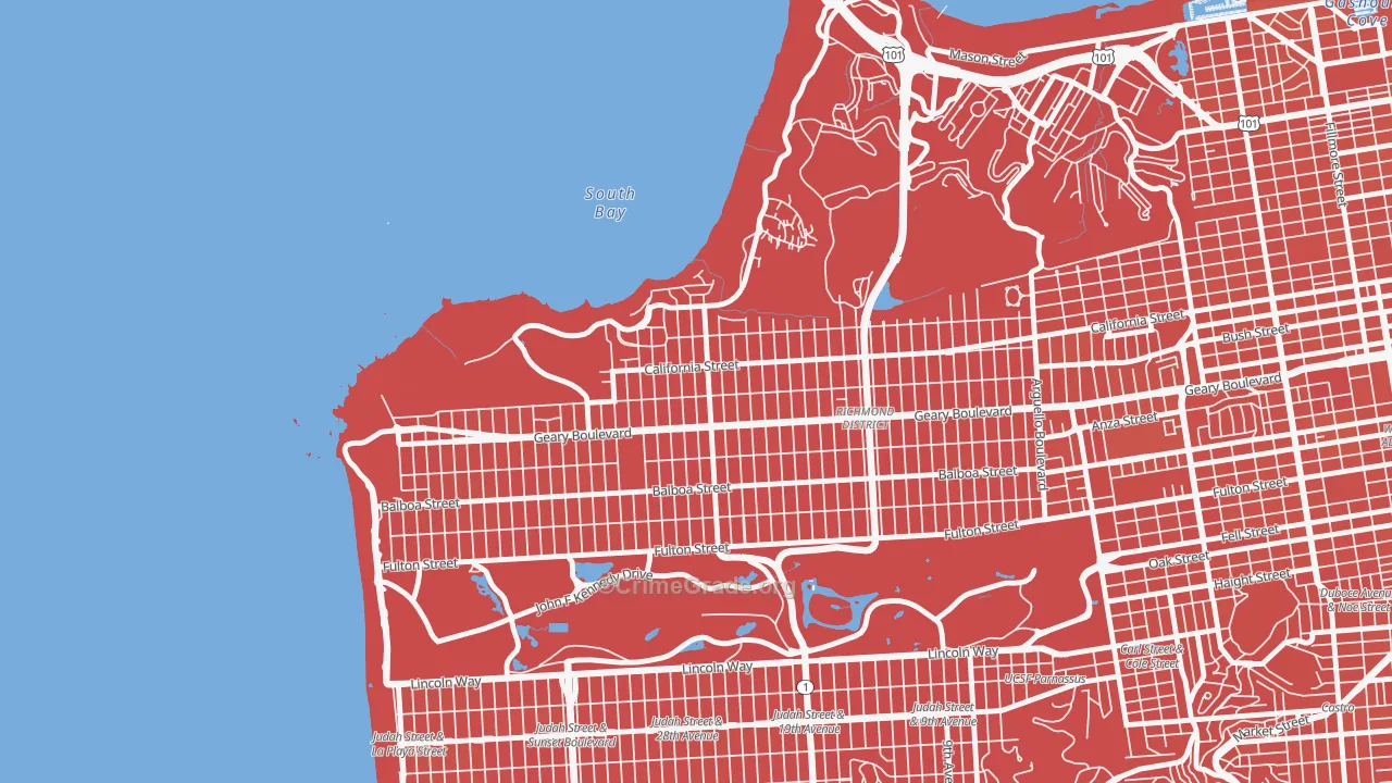 Seacliff, San Francisco, CA Map of Murder Rates