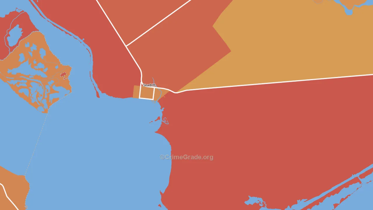 Seadrift, TX Map of Murder Rates