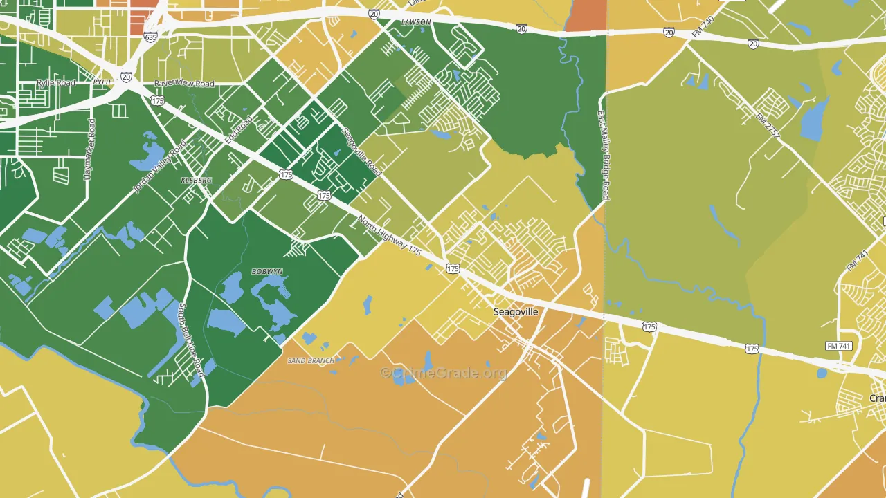 Seagoville, TX Map of Murder Rates