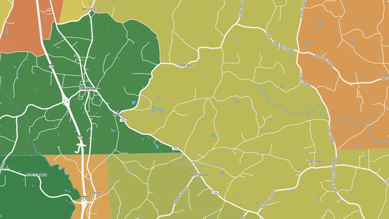 Seagrove, NC Map of Murder Rates