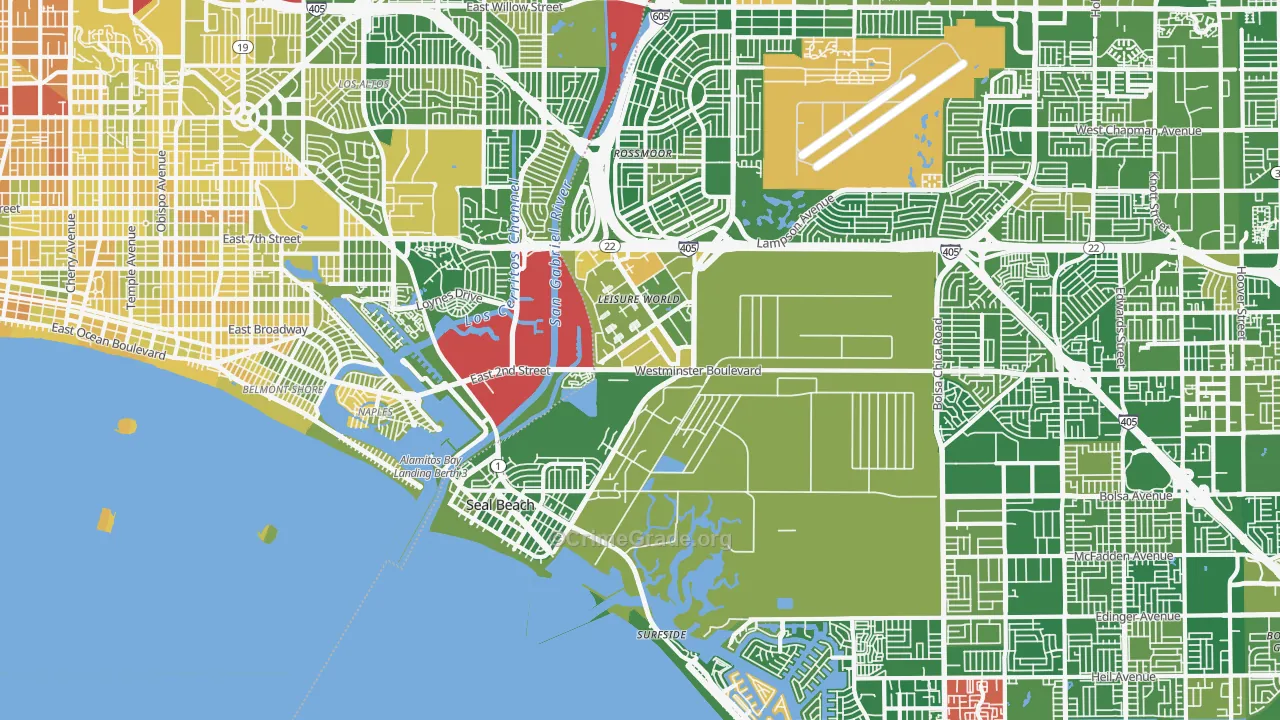 Seal Beach, CA Map of Murder Rates