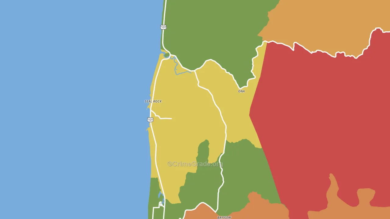 Seal Rock, OR Map of Murder Rates