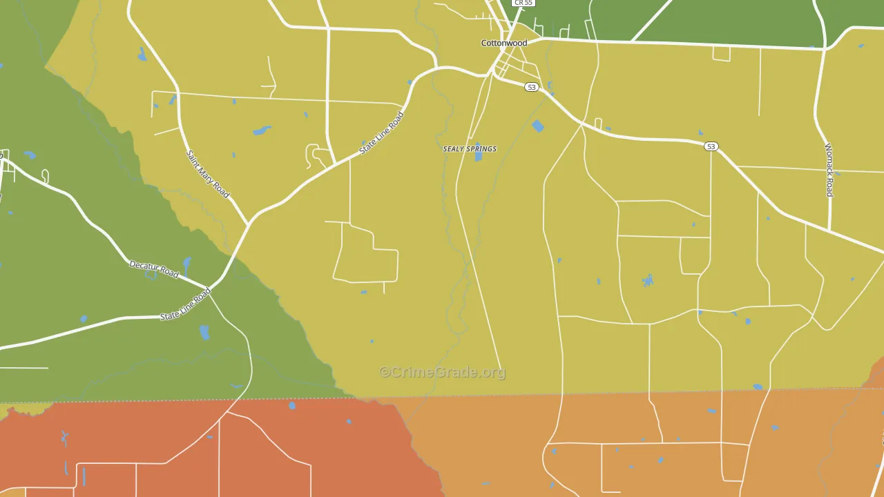 Sealy Springs, AL Map of Murder Rates