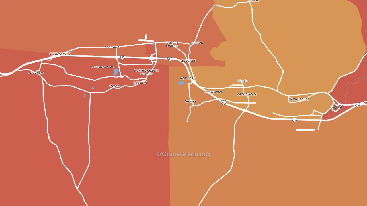 Seama, NM Map of Murder Rates