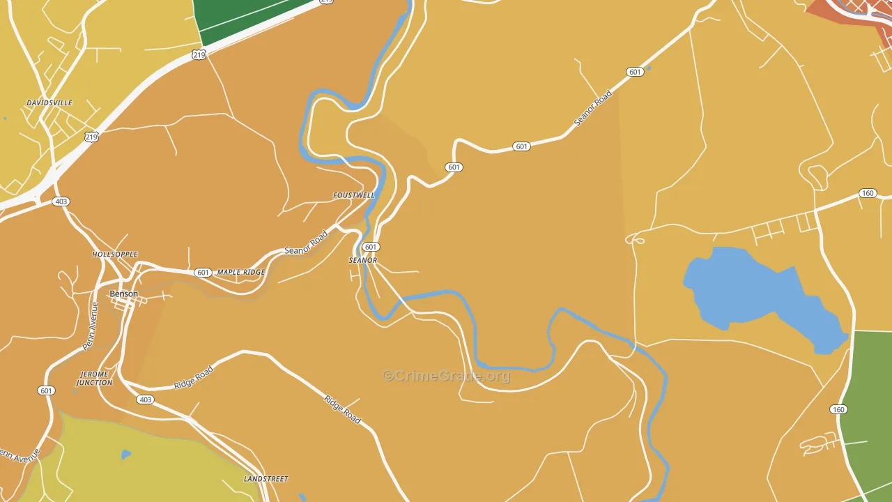 Seanor, PA Map of Murder Rates