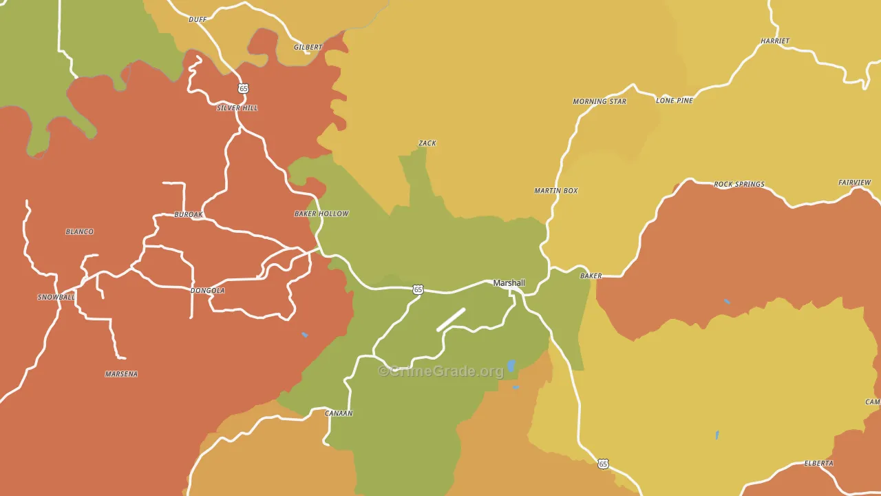 Searcy County, AR Map of Murder Rates