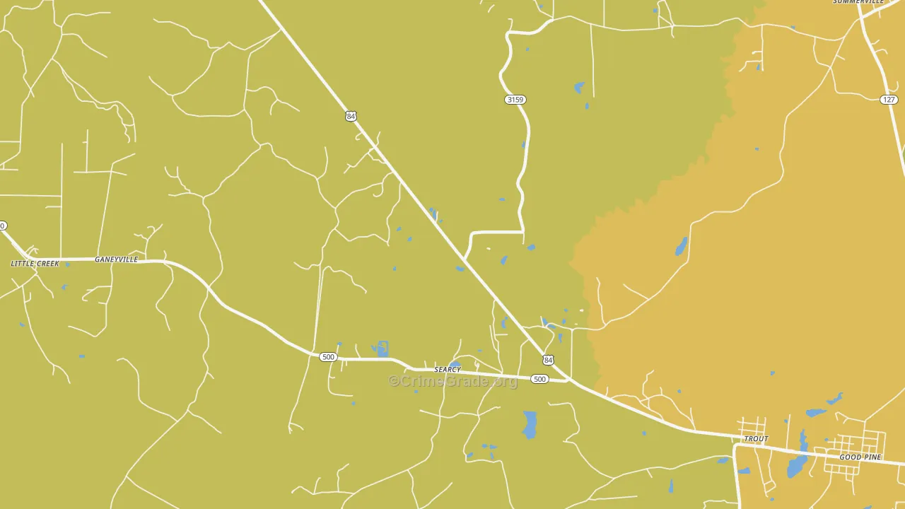 Searcy, LA Map of Murder Rates
