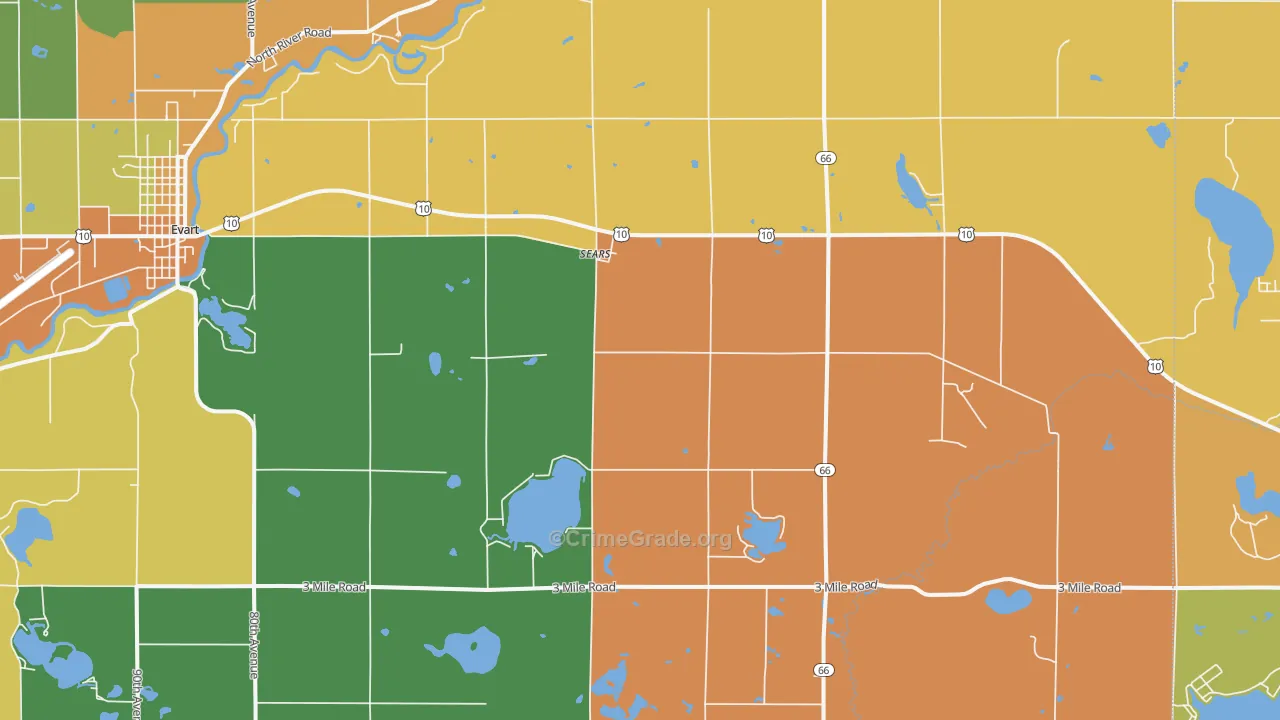 Sears, MI Map of Murder Rates