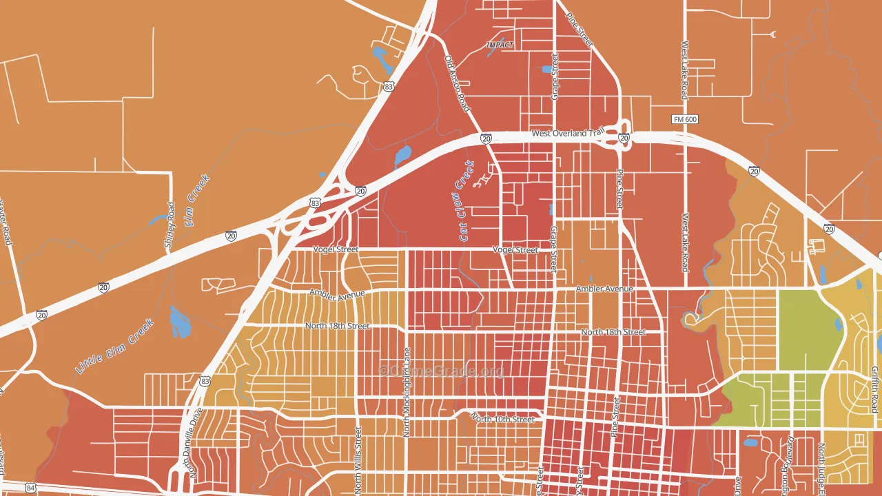Sears Park Area, Abilene, TX Map of Murder Rates