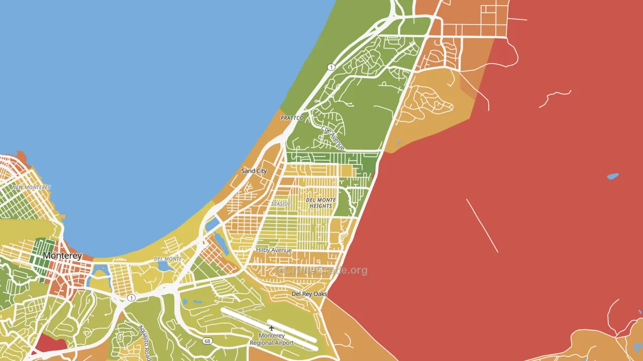 Seaside, CA Map of Murder Rates