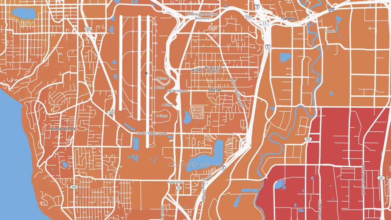 SeaTac, WA Map of Murder Rates