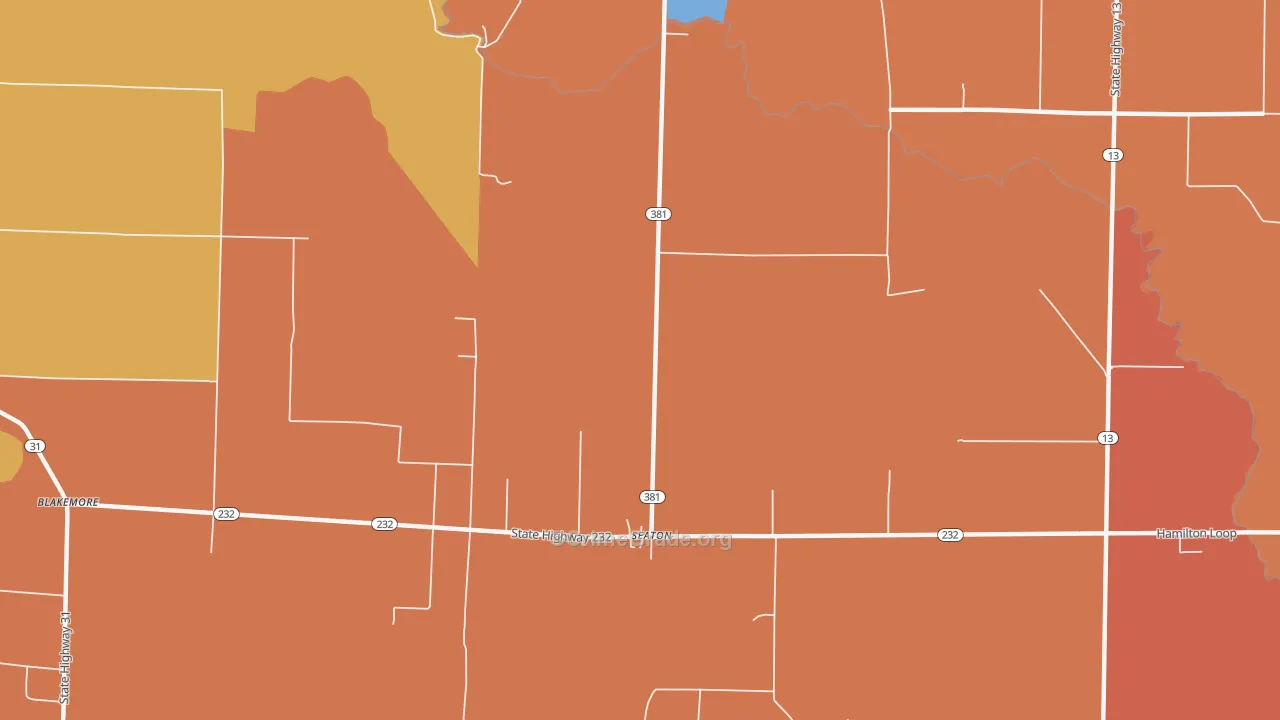 Seaton, AR Map of Murder Rates