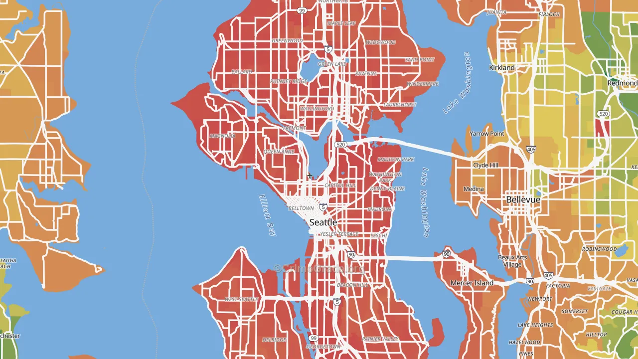 Seattle, WA Map of Murder Rates
