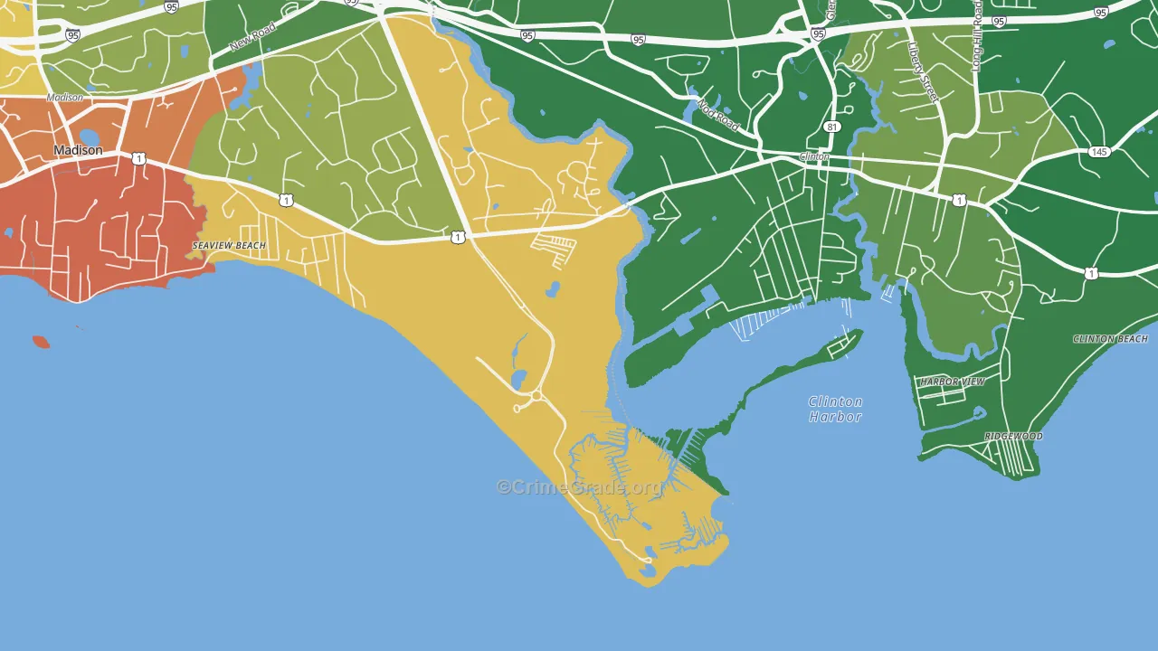 Seaview Beach, CT Map of Murder Rates