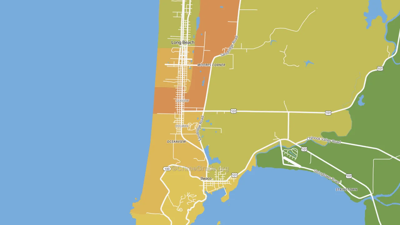 Seaview, WA Map of Murder Rates