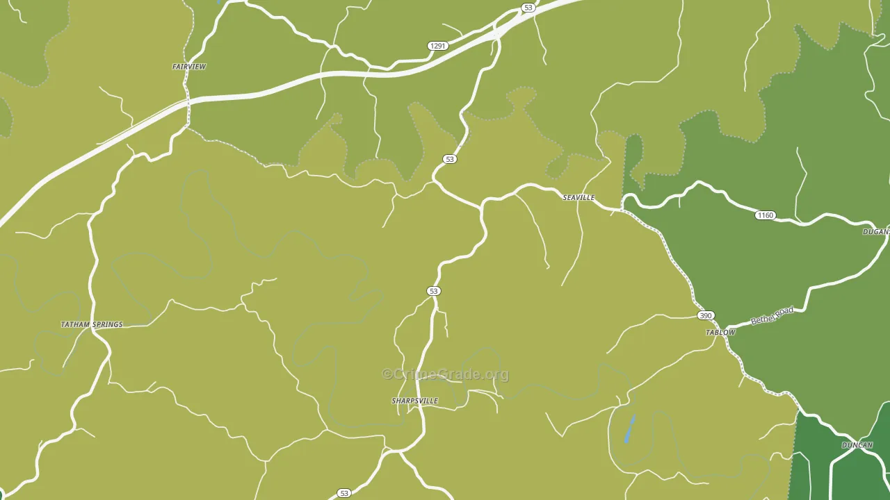 Seaville, KY Map of Murder Rates