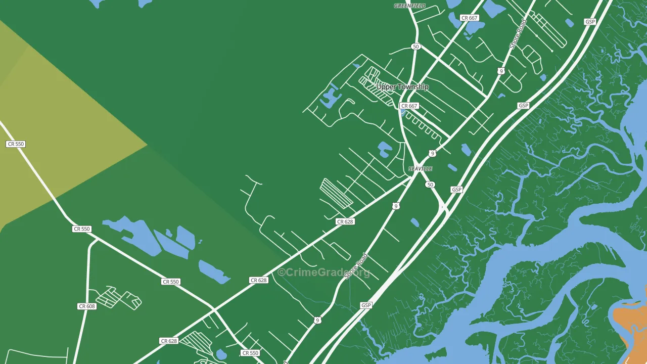 Seaville, NJ Map of Murder Rates