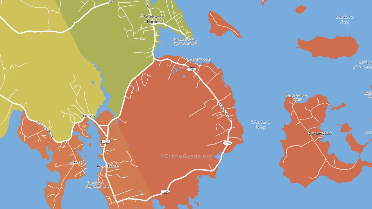 Seawall, ME Map of Murder Rates