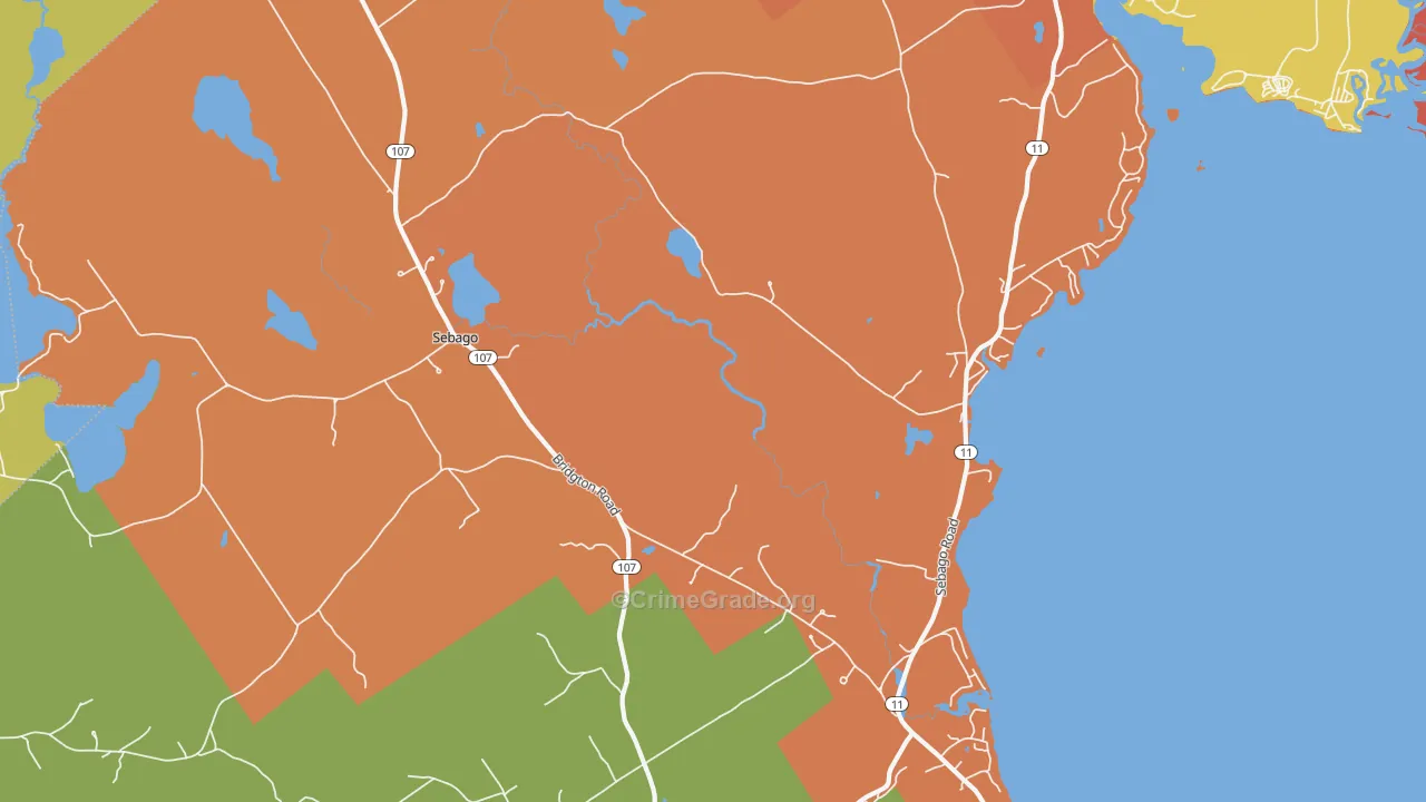 Sebago, ME Map of Murder Rates