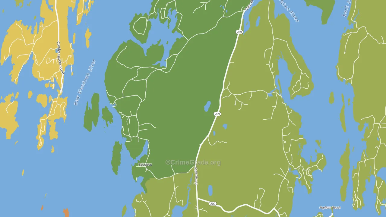 Sebasco Estates, ME Map of Murder Rates