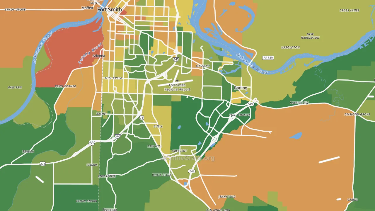 Sebastian County, AR Map of Murder Rates