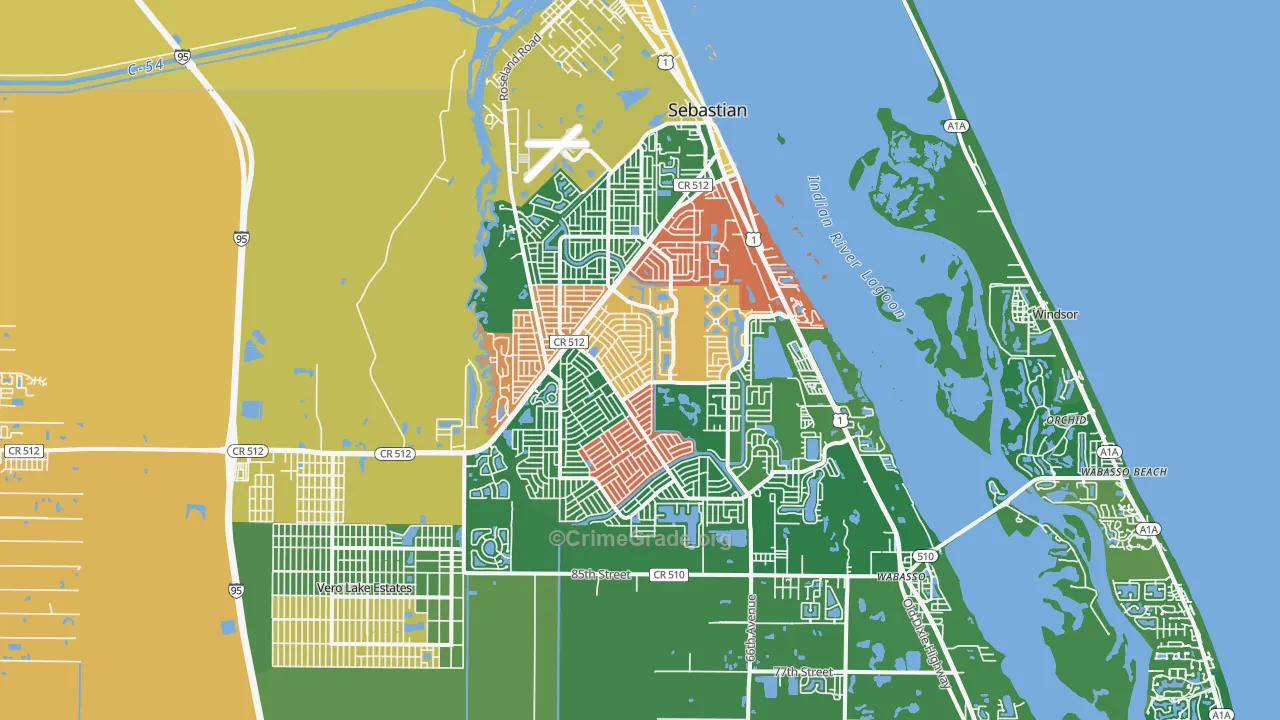 Sebastian, FL Map of Murder Rates