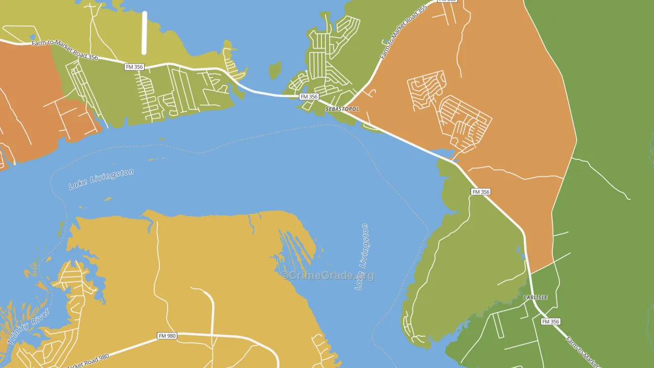 Sebastopol, TX Map of Murder Rates