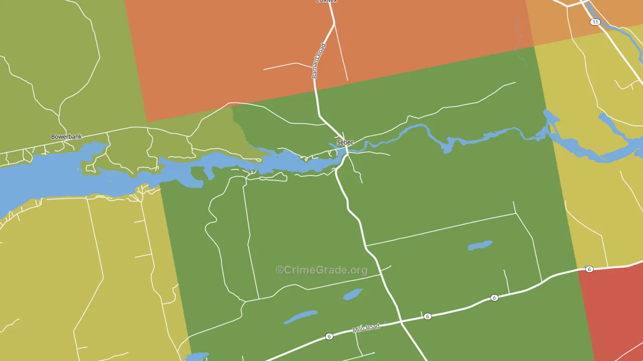 Sebec, ME Map of Murder Rates