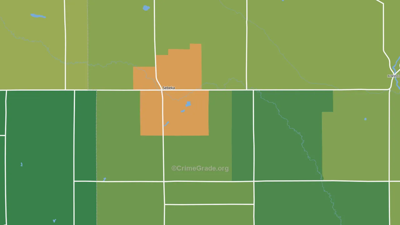 Sebeka, MN Map of Murder Rates