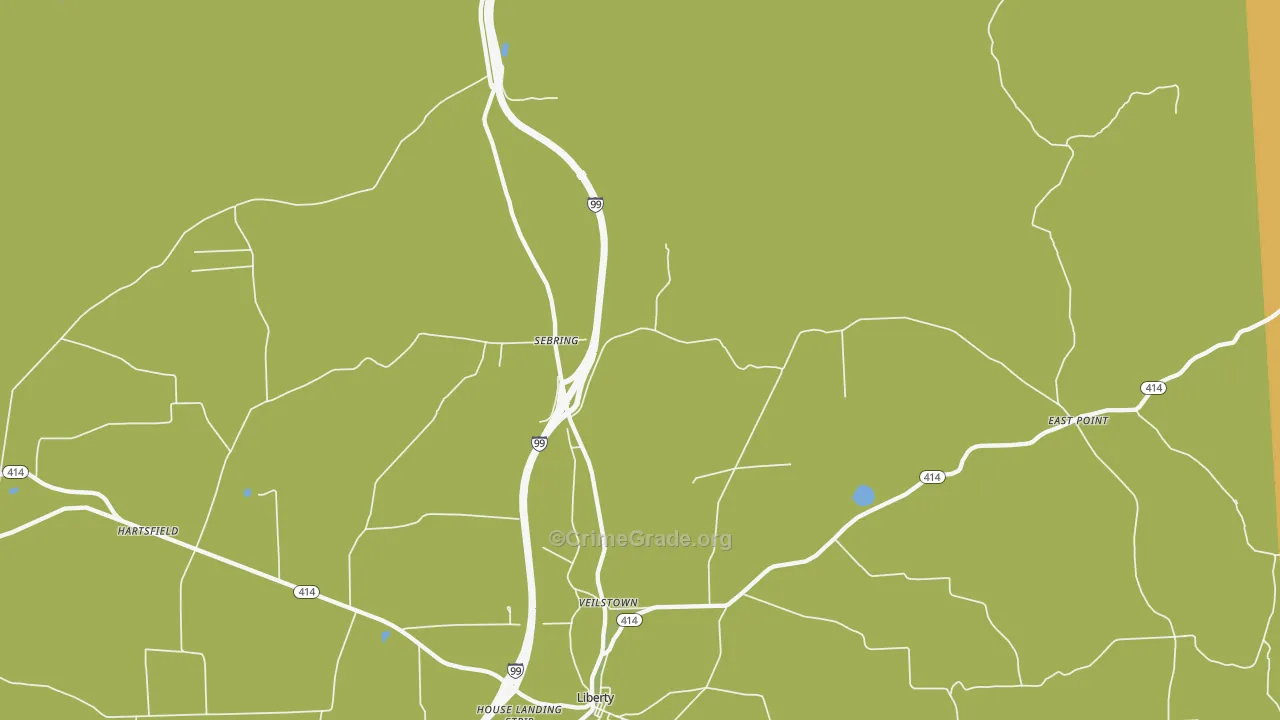 Sebring, PA Map of Murder Rates