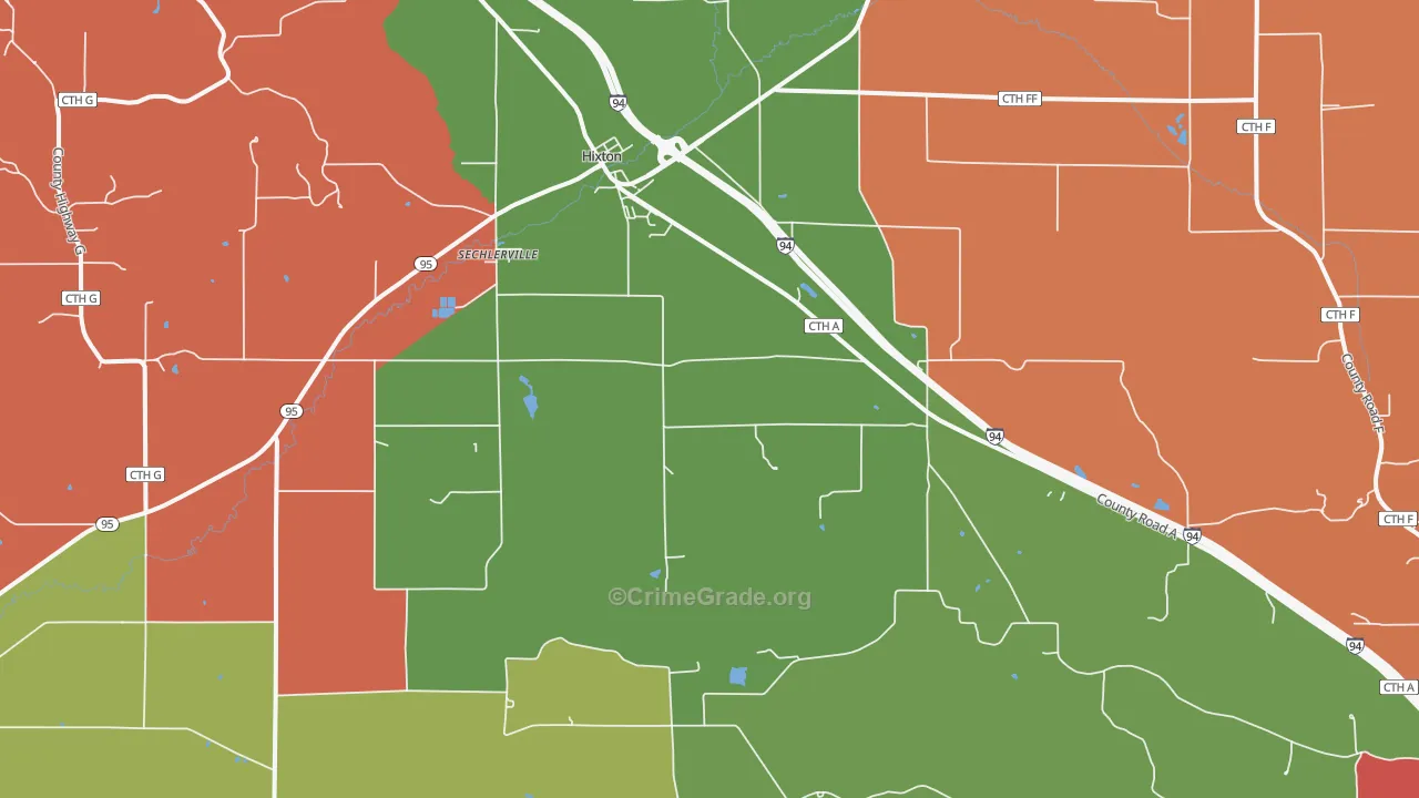 Sechlerville, WI Map of Murder Rates