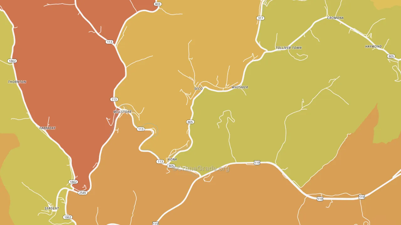 Seco, KY Map of Murder Rates