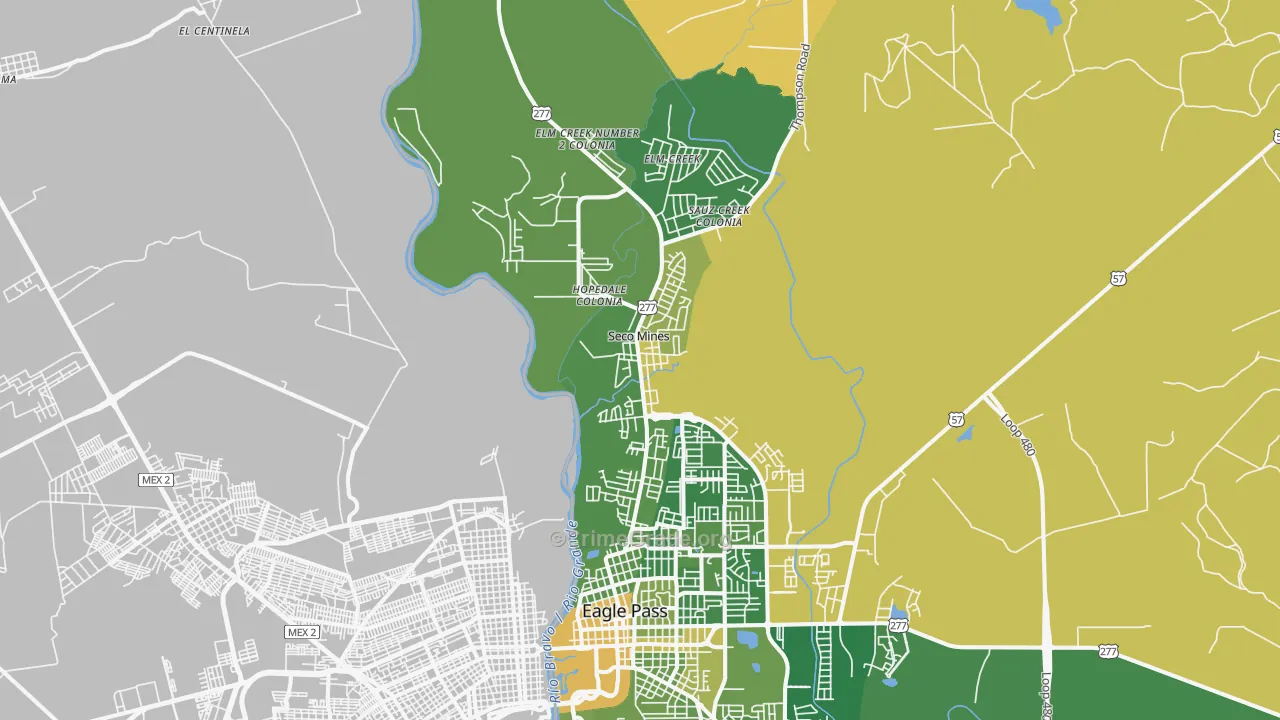 Seco Mines, TX Map of Murder Rates