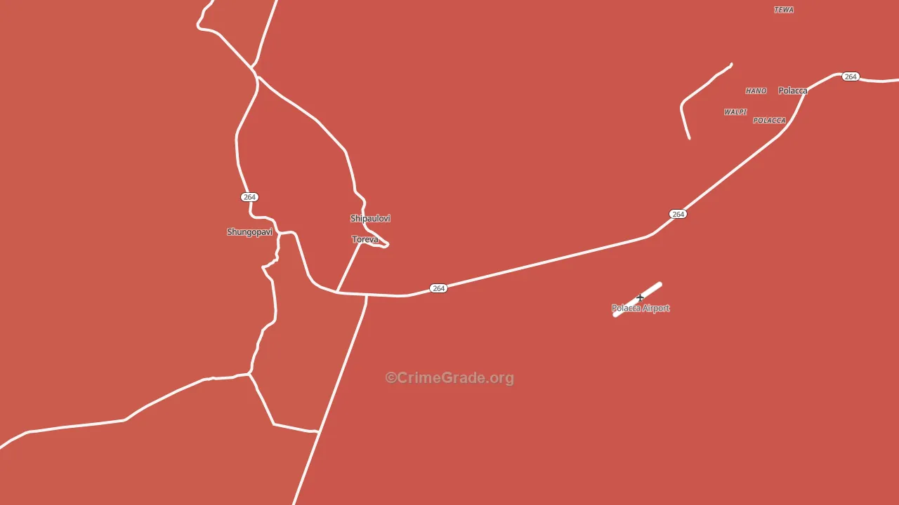 Second Mesa, AZ Map of Murder Rates