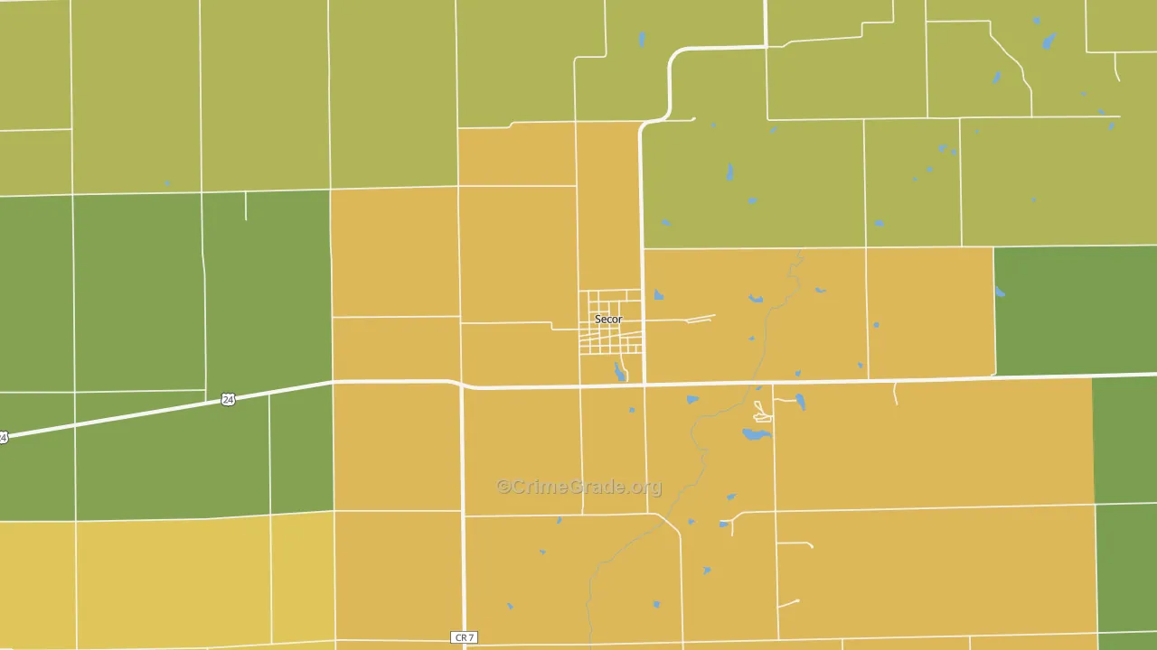 Secor, IL Map of Murder Rates