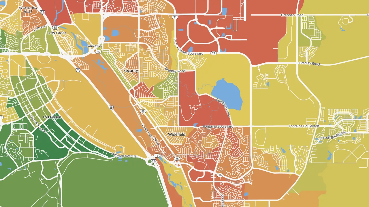 Security-Widefield, CO Map of Murder Rates