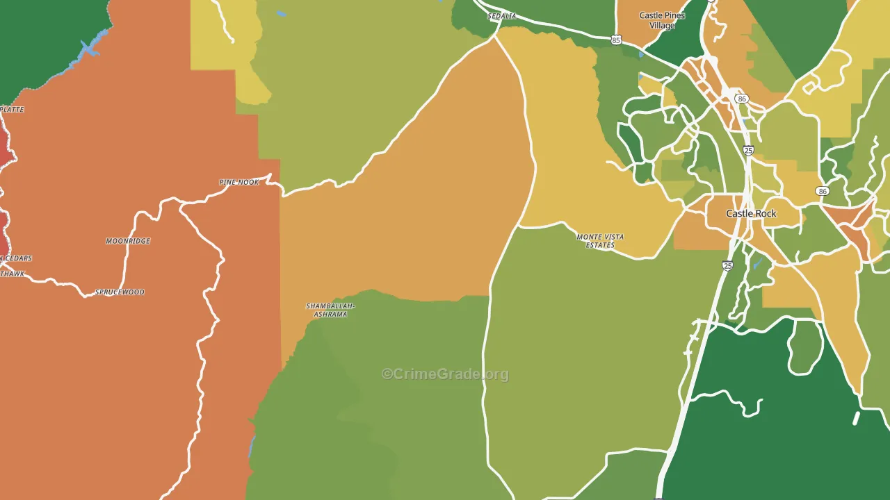 Sedalia, CO Map of Murder Rates