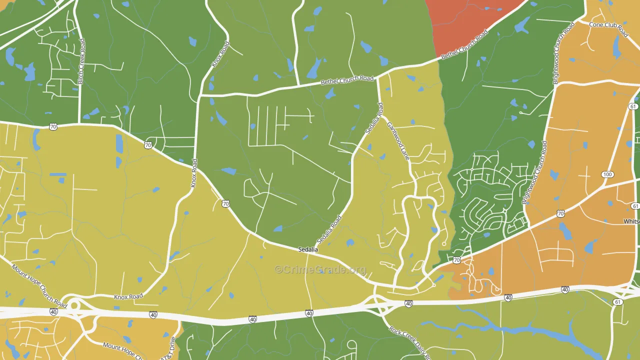 Sedalia, NC Map of Murder Rates