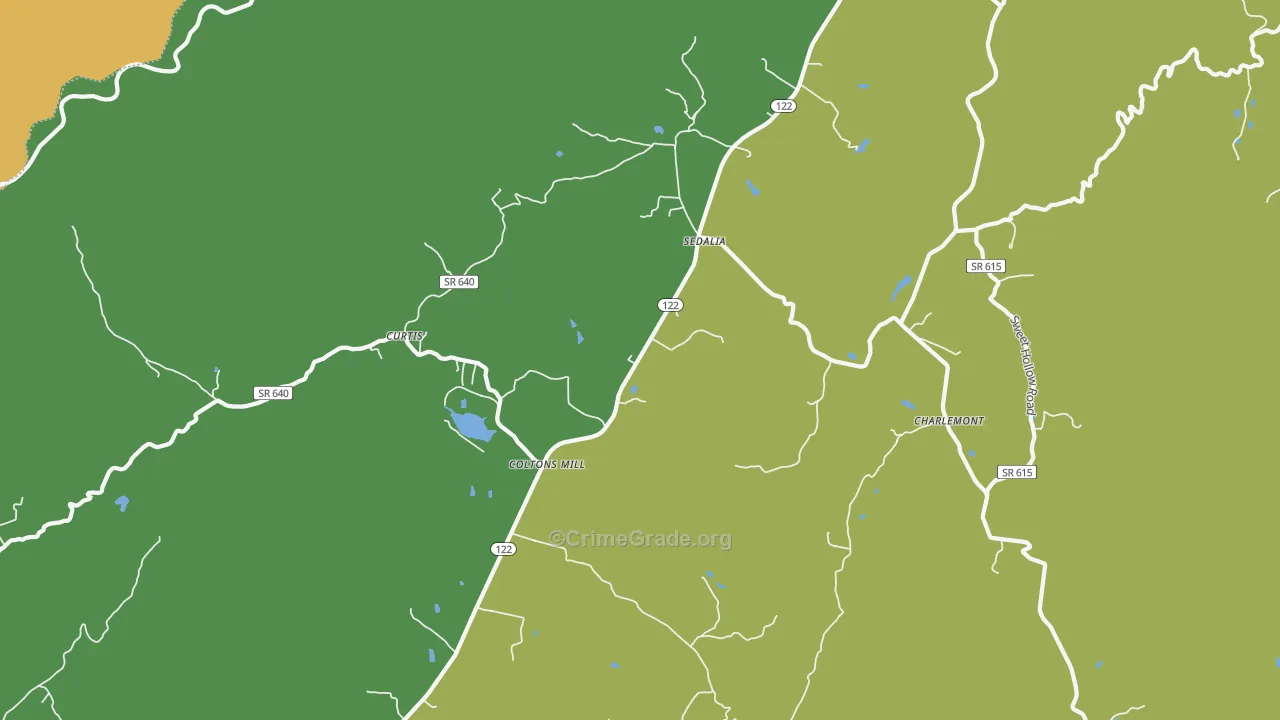 Sedalia, VA Map of Murder Rates