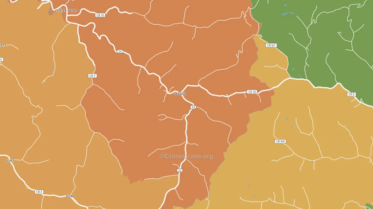 Sedalia, WV Map of Murder Rates